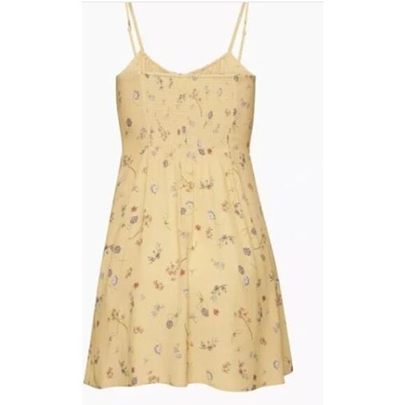 Wilfred 0 Mini Shift Dress Spring Medley Yellow Floral Tie Front Milk Maid - Picture 2 of 10